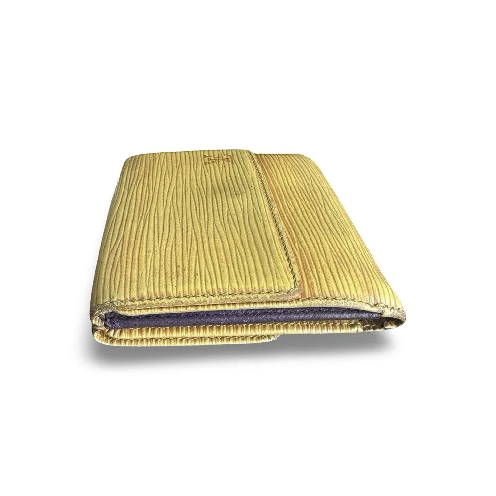Louis Vuitton 💛💜Vintage Epi Leather Wallet Yellow-Purple Trifold Elise Retro